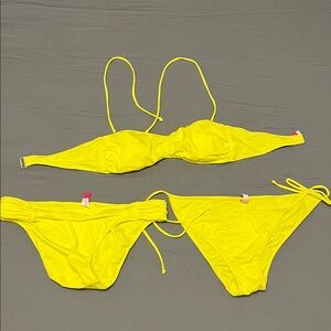 Victorias Secret 3 piece Yellow Bikini Set